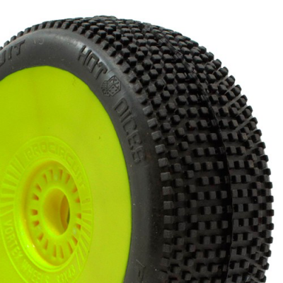 HOT DICE V2 BUGGY C2 (SOFT) PRE-MOUNTED YELLOW (2PCS.)