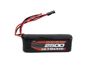 ULTIMATE 7.4V. 2500MAH LIPO FLAT RECEIVER BATTERY PACK JR