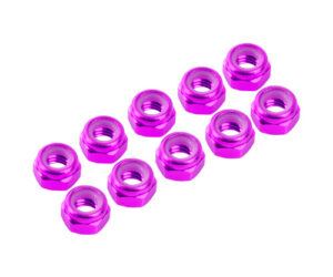4 MM. ALU. NYLON NUT PINK (10 PCS)