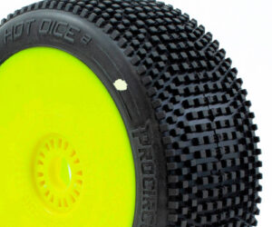 HOT DICE V2 BUGGY C1 (SUPER SOFT) PRE-MOUNTED YELLOW (2PCS.)
