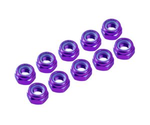 3 MM. ALU. NYLON NUT PURPLE (10PCS)