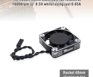 ROCKET ALUMINUM 40X40X10 16000RPM COOLING FAN (SILVER&BLACK) FOR MOTOR