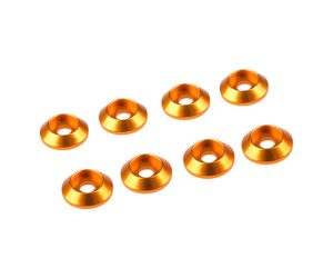 3MM ALUMINIUM CAP HEAD WASHER GOLD (8 pcs)