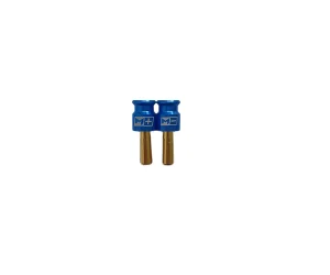 Mach-1 Racing Blue Grips with 5mm gold plated bullets