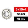5x10x4mm SELECT "HS" METAL SHIELDED CLUTCH BEARING SET (10pcs.)