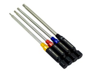 POWER TOOL HEX TIPS SET w/ ID COLLAR 1.5/2.0/2.5/3.0mm x98mm.