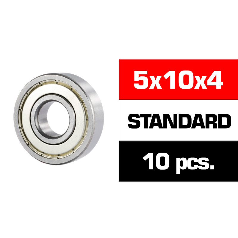 5x10x4mm "HS" METAL SHIELDED BEARING SET (10pcs)
